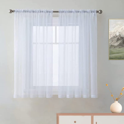 SpaceDresser Sheer Voile Curtains for Living Room 84 Inch Long 2 Panels