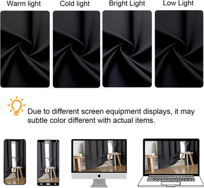 Gwine Black Tier Curtains 24 Inch Long 2 Panels for Kitchen