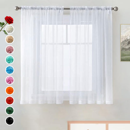 SpaceDresser Sheer Voile Curtains for Living Room 84 Inch Long 2 Panels