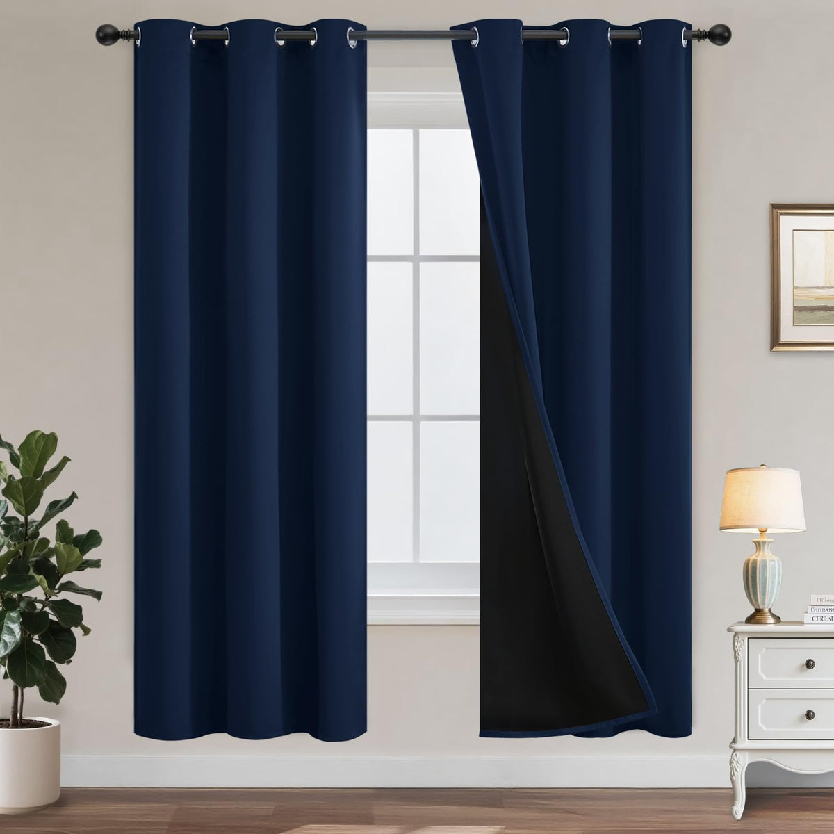 Yakamok Emerald Green Blackout Curtains 84 inches for Living Room, 52" Wide