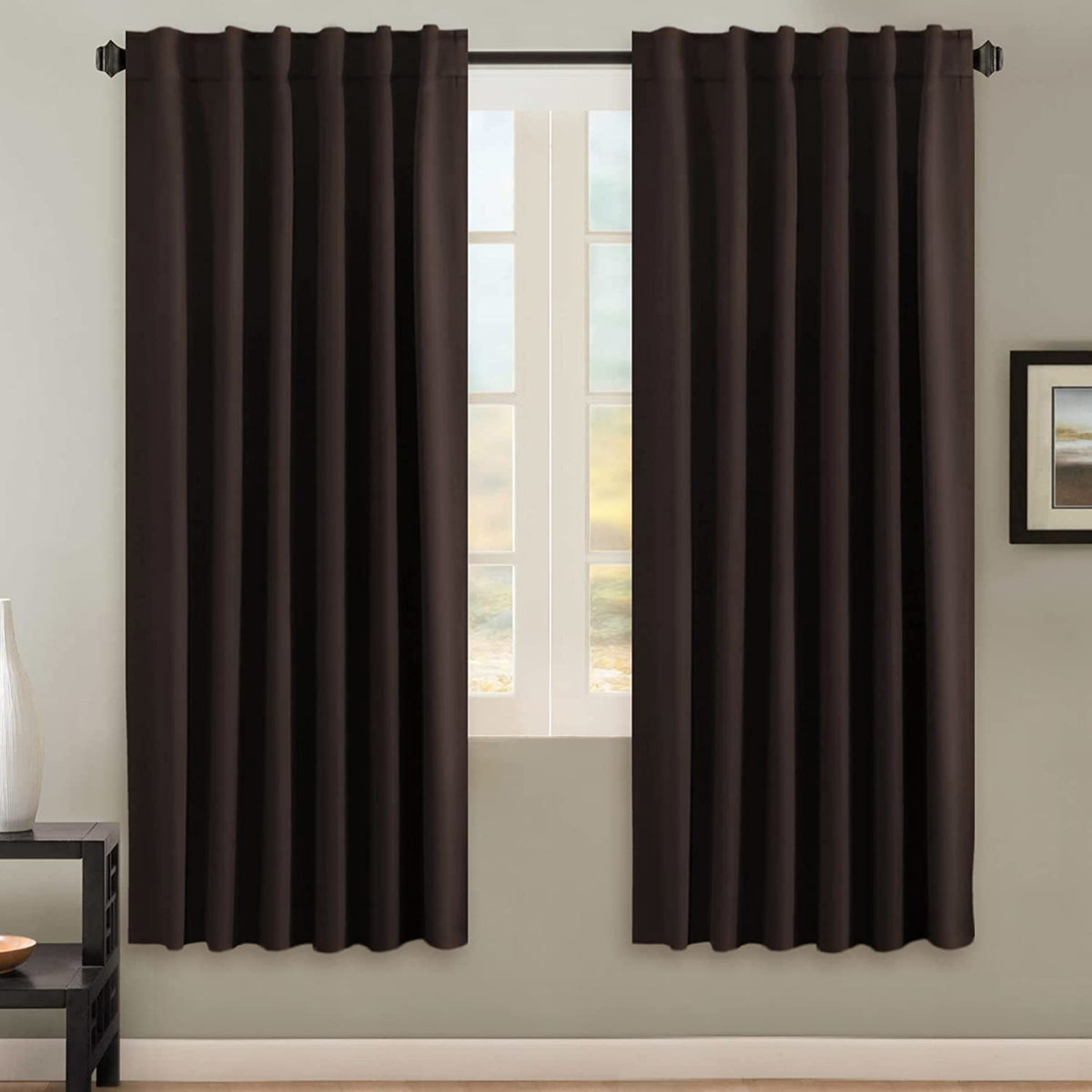 H.VERSAILTEX Blackout Curtains Thermal Insulated Window Treatment Panels Room Darkening Blackout Drapes for Living Room Back Tab/Rod Pocket Bedroom Draperies, 52 x 84 Inch, Light Sage, 2 Panels