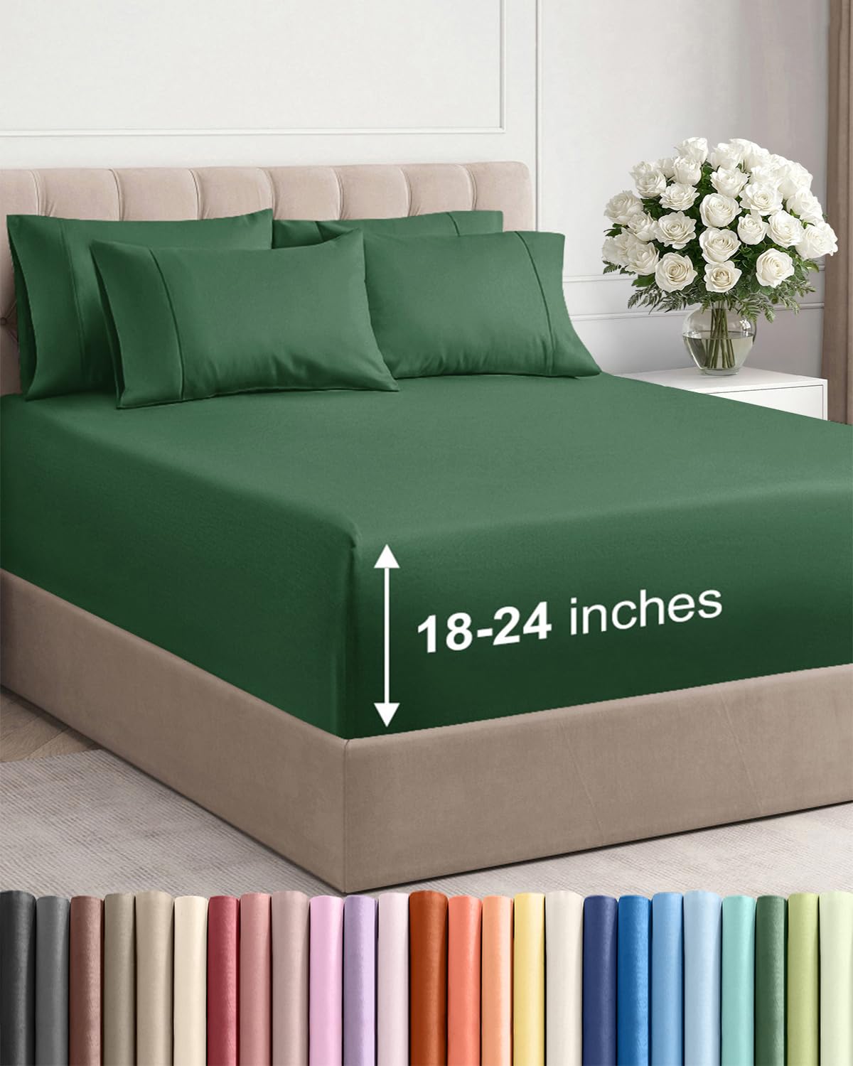 CGK Extra Deep King Sheet Set - 6pc Cooling Sheets - White
