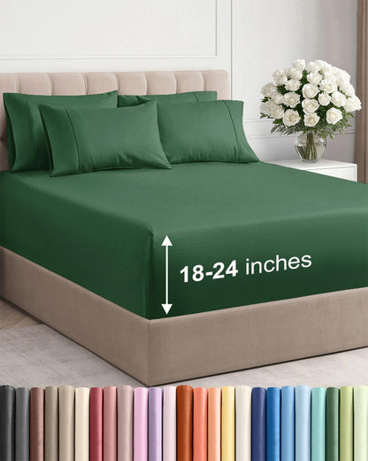 CGK Extra Deep King Sheet Set - 6pc Cooling Sheets - White