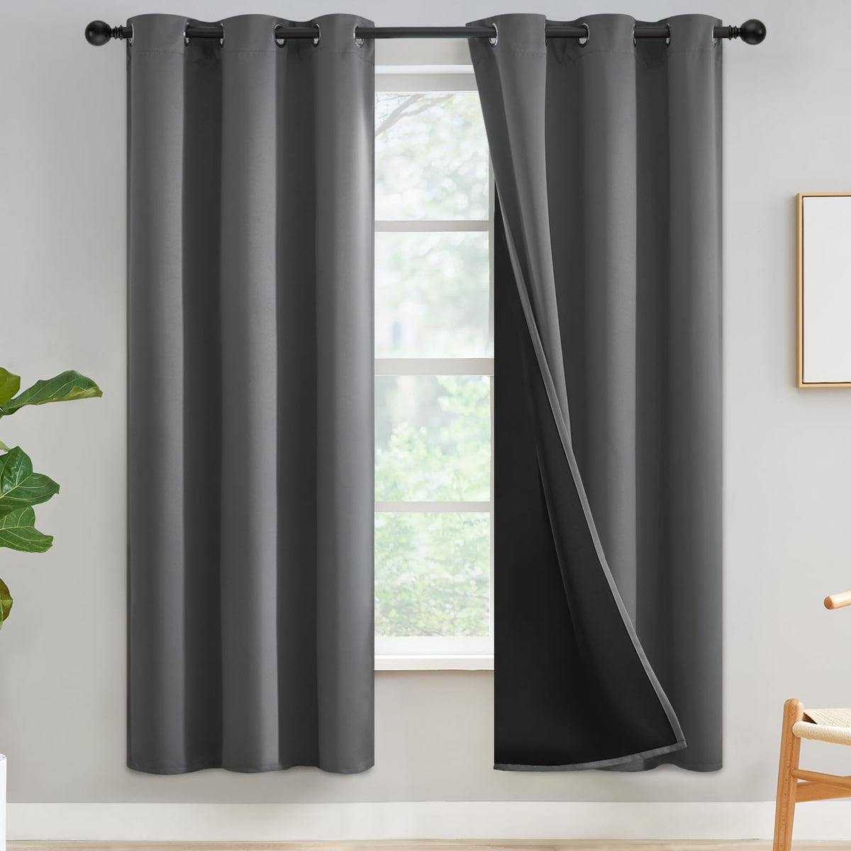 Yakamok Emerald Green Blackout Curtains 84 inches for Living Room, 52" Wide
