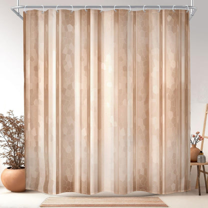 Rustic Brown Striped Shower Curtain Abstract Ombre Vintage Modern Masculine