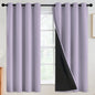 SimpleHome Cream 100% Blackout Curtains Room Darkening Living Room 84 Inch