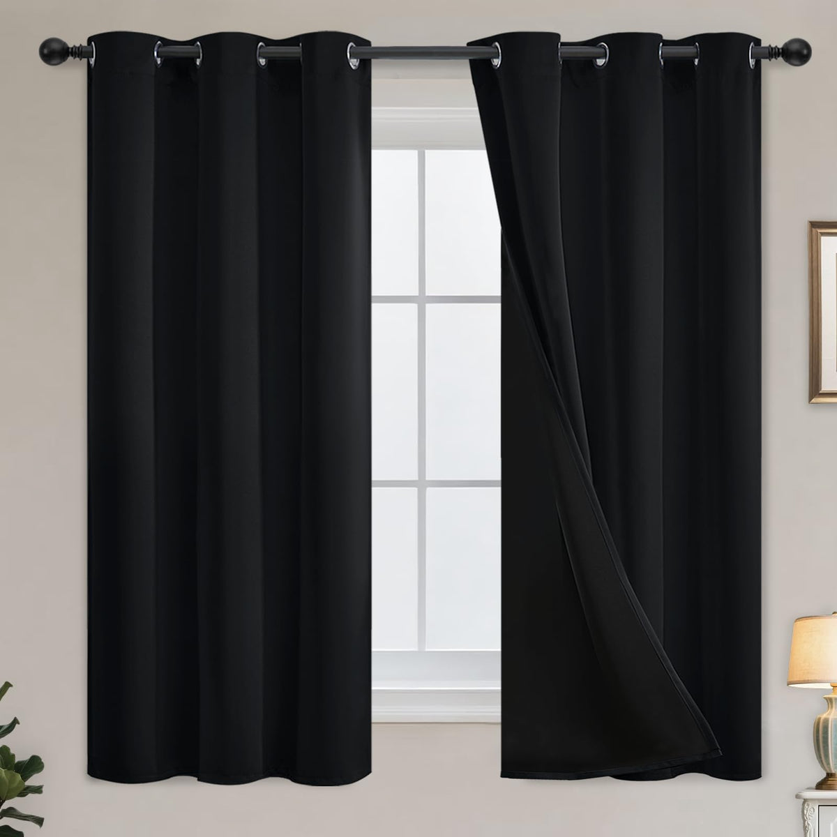 Yakamok Emerald Green Blackout Curtains 84 inches for Living Room, 52" Wide
