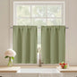 Black Cafe Curtains 24 Inch Length, Light Blocking Short Kitchen Window Curtains Over Sink, Half Window Blackout Drapes Tier Rod Pocket for Bathroom Basement Cabinet, 2x30Wx24L Inches
