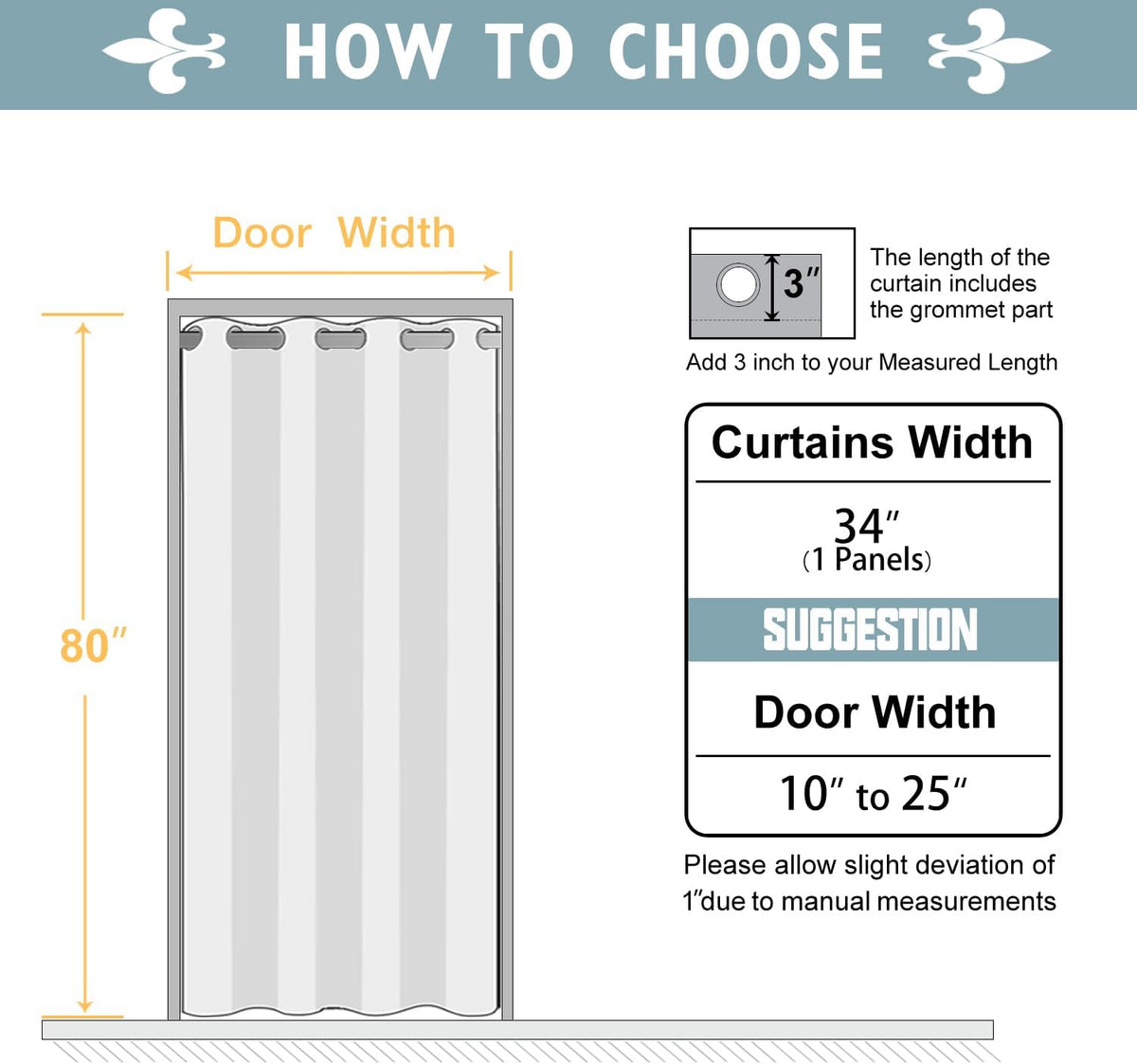 ChrisDowa Blackout Curtains Door Curtain for Doorway Privacy Closet Drapes