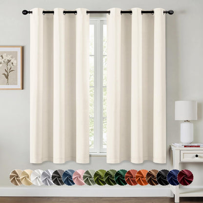 MIULEE Blackout Curtains for Bedroom 2 Panels 40 x 63 Inch Long Black