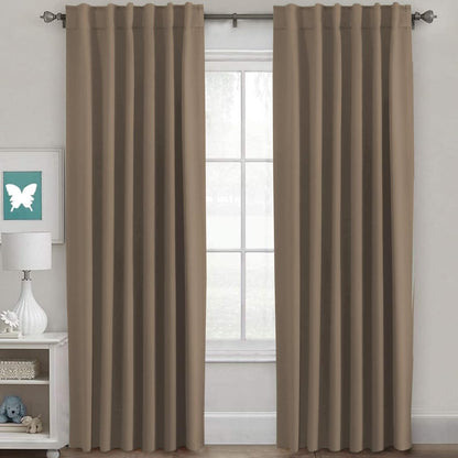 H.VERSAILTEX Blackout Curtains Thermal Insulated Window Treatment Panels Room Darkening Blackout Drapes for Living Room Back Tab/Rod Pocket Bedroom Draperies, 52 x 84 Inch, Light Sage, 2 Panels
