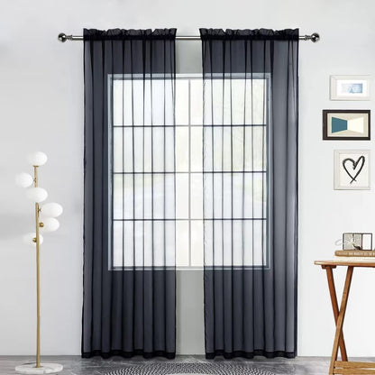 SpaceDresser Sheer Voile Curtains for Living Room 84 Inch Long 2 Panels