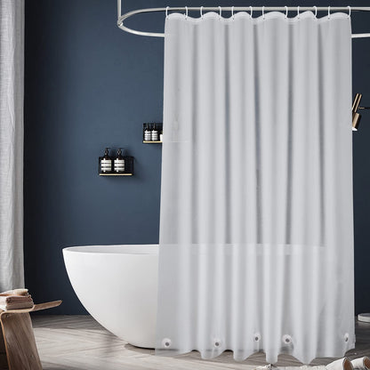 EurCross Clear Shower Curtain Liner Short Length 68 inches with 5 Magnets, Waterproof PVC-Free 9G Heavy Duty PEVA Shorter Transparent Shower Curtain 72 x 68 inch Without Hooks