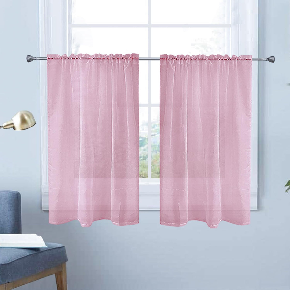 SpaceDresser Sheer Voile Curtains for Living Room 84 Inch Long 2 Panels