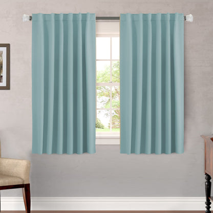H.VERSAILTEX Blackout Curtains Thermal Insulated Window Treatment Panels Room Darkening Blackout Drapes for Living Room Back Tab/Rod Pocket Bedroom Draperies, 52 x 84 Inch, Light Sage, 2 Panels