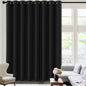 H.VERSAILTEX 100% Blackout Curtains for Bedroom Black Out Curtains 96 inch Thermal Insulated Long Blackout Curtains for Living Room, Energy Saving Curtains for Patio Door Grommet (1 Panel, Jet Black)