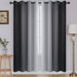 SimpleHome Ombre Black to Grey White Curtains for Living Room 52Wx84L