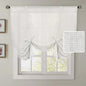 H.VERSAILTEX Tie Up Linen Curtains 63 Inch Length Nature Linen Textured Privacy Curtain Multi Hanging Ways Shade Balloon Window Shade Rod Pocket Casual Curtain - 42x63 - Natural