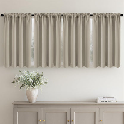 MIULEE Black Blackout Curtains 63 Inch Length for Bedroom Set of 4 Panels