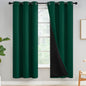 Yakamok Emerald Green Blackout Curtains 84 inches for Living Room, 52" Wide