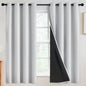 SimpleHome Cream 100% Blackout Curtains Room Darkening Living Room 84 Inch