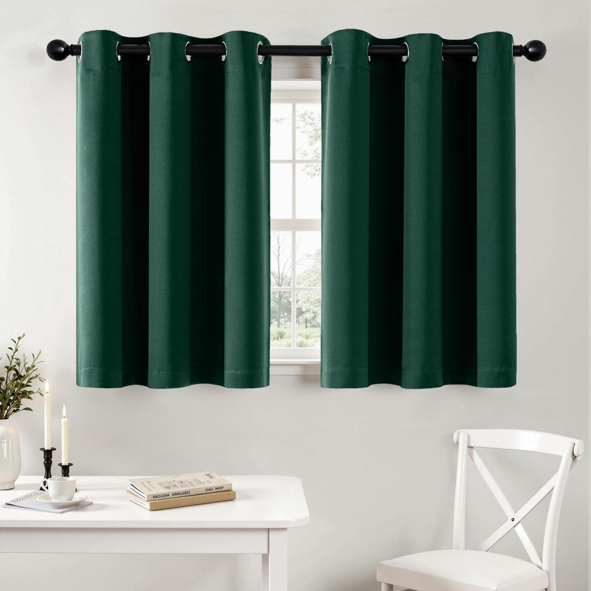 MIULEE Blackout Curtains for Bedroom 2 Panels 40 x 63 Inch Long Black
