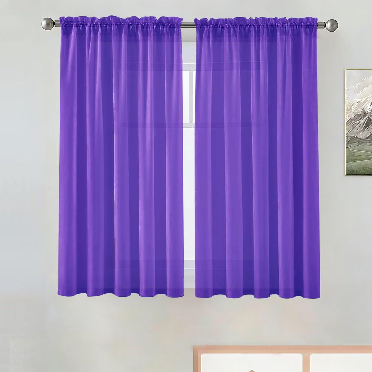 SpaceDresser Sheer Voile Curtains for Living Room 84 Inch Long 2 Panels