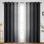 SimpleHome Ombre Black to Grey White Curtains for Living Room 52Wx84L