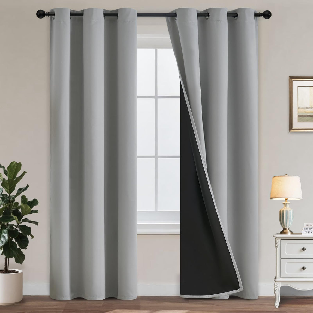 Yakamok Emerald Green Blackout Curtains 84 inches for Living Room, 52" Wide