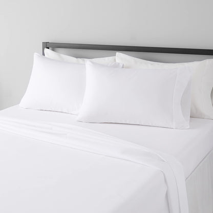 Amazon Basics Lightweight Super Soft Easy Care Breathable Microfiber 4 Piece Bed Sheets Set with 14-Inch Deep Pockets, Full, Navy Blue, Solid