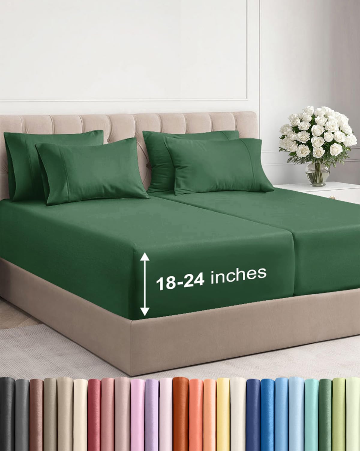 CGK Extra Deep King Sheet Set - 6pc Cooling Sheets - White