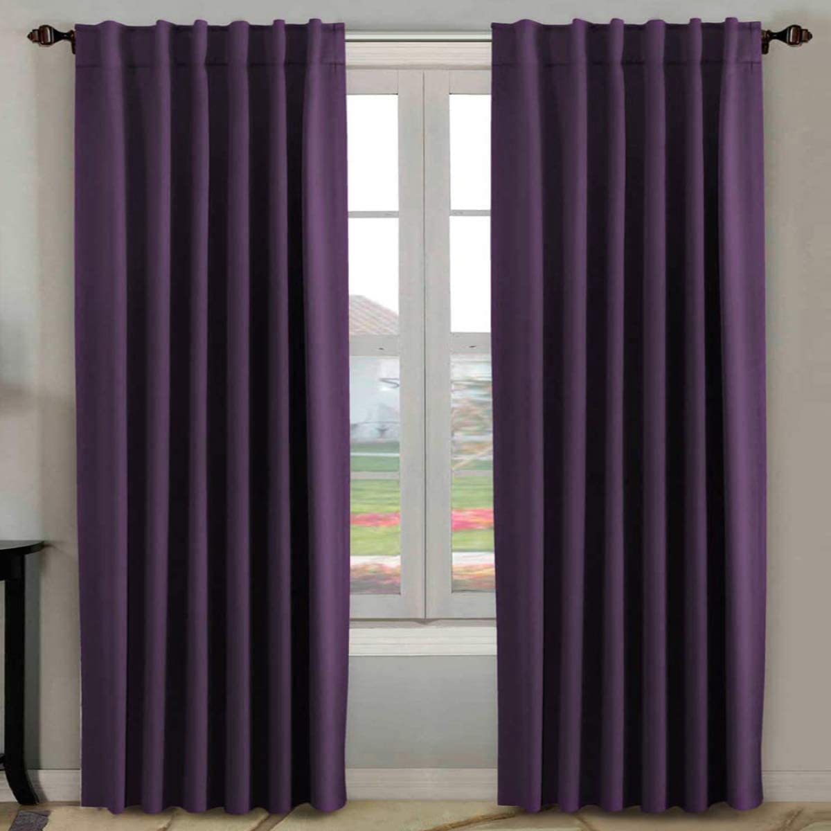 H.VERSAILTEX Blackout Curtains Thermal Insulated Window Treatment Panels Room Darkening Blackout Drapes for Living Room Back Tab/Rod Pocket Bedroom Draperies, 52 x 84 Inch, Light Sage, 2 Panels