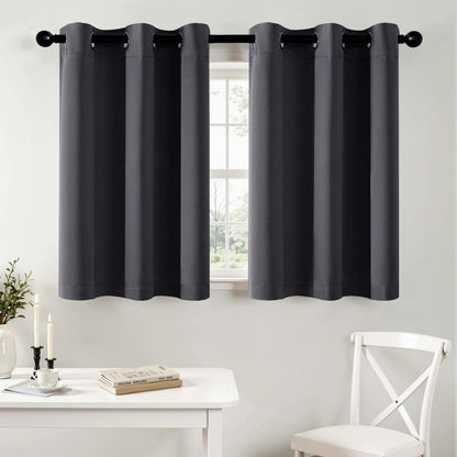 MIULEE Blackout Curtains for Bedroom 2 Panels 40 x 63 Inch Long Black