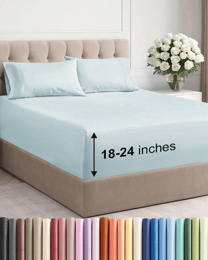 CGK Extra Deep King Sheet Set - 6pc Cooling Sheets - White