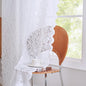 ALIGOGO Short White Lace Kitchen Curtains 36 Length 2 Panels W26 x L36 Inch