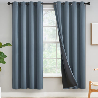 Yakamok Emerald Green Blackout Curtains 84 inches for Living Room, 52" Wide