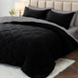 MUXHOMO Queen Comforter Set 7 Pieces, Reversible Bed in a Bag, Red/Black