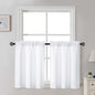 Gwine Black Tier Curtains 24 Inch Long 2 Panels for Kitchen