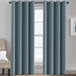 H.VERSAILTEX 100% Blackout Curtains for Bedroom Black Out Curtains 96 inch Thermal Insulated Long Blackout Curtains for Living Room, Energy Saving Curtains for Patio Door Grommet (1 Panel, Jet Black)