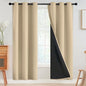SimpleHome Cream 100% Blackout Curtains Room Darkening Living Room 84 Inch