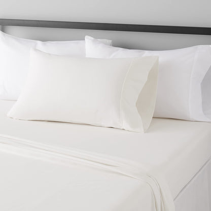 Amazon Basics Lightweight Super Soft Easy Care Breathable Microfiber 4 Piece Bed Sheets Set with 14-Inch Deep Pockets, Full, Navy Blue, Solid