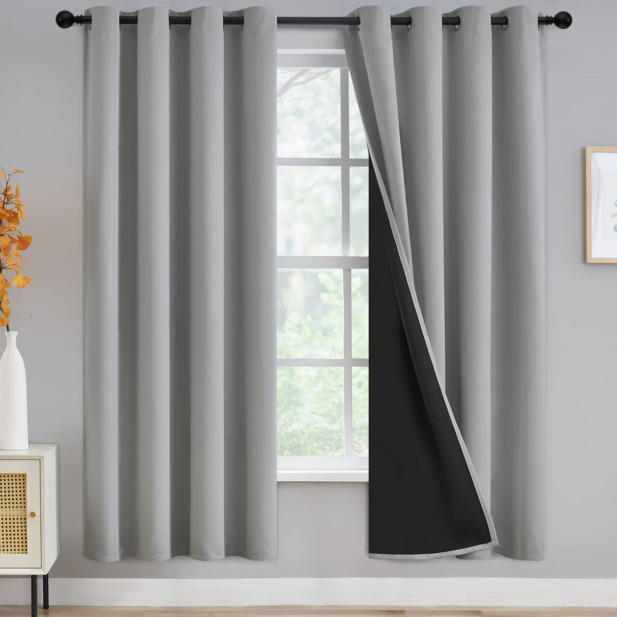 Yakamok Emerald Green Blackout Curtains 84 inches for Living Room, 52" Wide