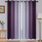 SimpleHome Ombre Black to Grey White Curtains for Living Room 52Wx84L