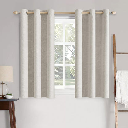 MIULEE 100% Blackout Linen Curtains for Bedroom 52x84 Inches Natural Beige