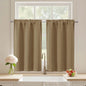 Black Cafe Curtains 24 Inch Length, Light Blocking Short Kitchen Window Curtains Over Sink, Half Window Blackout Drapes Tier Rod Pocket for Bathroom Basement Cabinet, 2x30Wx24L Inches