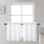 Gwine Black Tier Curtains 24 Inch Long 2 Panels for Kitchen