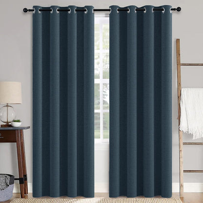 MIULEE 100% Blackout Linen Curtains for Bedroom 52x90 Inches Natural Beige