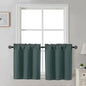 Gwine Black Tier Curtains 24 Inch Long 2 Panels for Kitchen