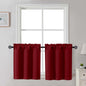 Gwine Black Tier Curtains 24 Inch Long 2 Panels for Kitchen
