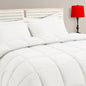 TAIMIT Twin Size Comforter Set - 5 Pieces, Bed in a Bag Bedding Sets with All Season Soft Quilted Warm Fluffy Reversible Comforter,Flat Sheet,Fitted Sheet,1 Pillow Shams,1 Pillowcases,Black